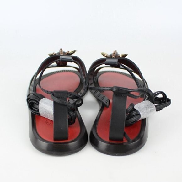 Valentino Black Giraffe Wrap Ankle Sandal 35 - Picture 4 of 6